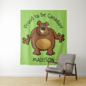 Funny Beer, aangepaste tekst en kleurentapijt Wandkleed (In situ)