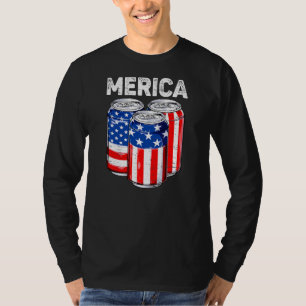 Funny Beer American Flag USA, 4 juli Drink T-shirt