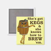 Funny Beer Brewer Magneet (Voorkant / Achterkant)