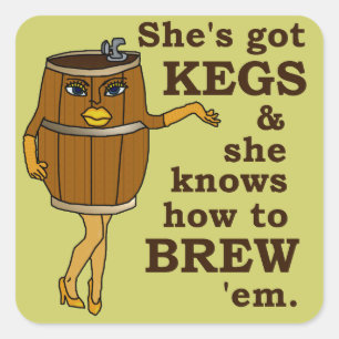 Funny Beer Brewer Vierkante Sticker