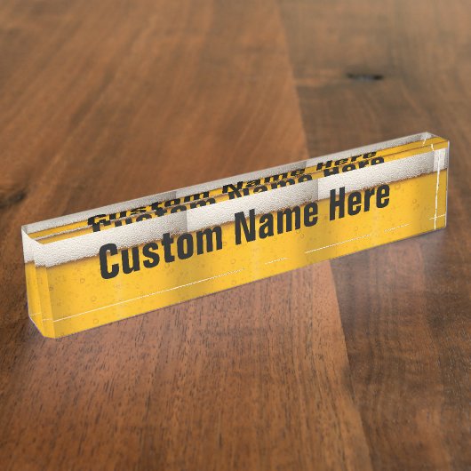 Funny Beer Bubbles Naambordje (Zijkant)