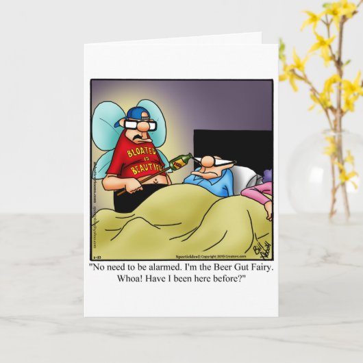 Funny Beer Buddy Verjaardag Kaart voor hem (Gele Bloem)