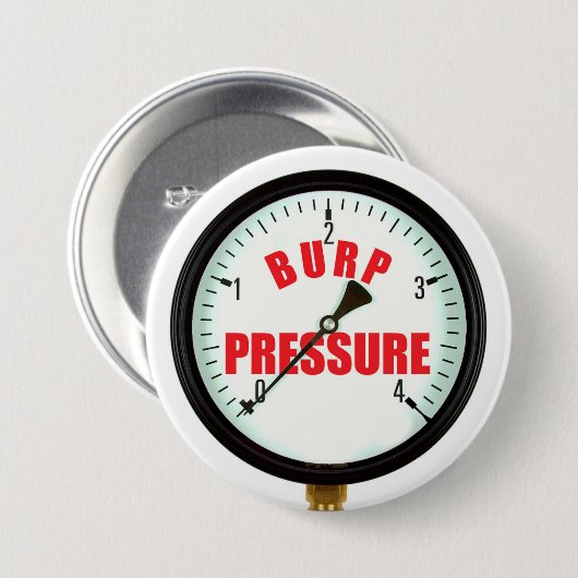 Funny Beer Burp Pressure Gage Button (Voorkant /achterkant)