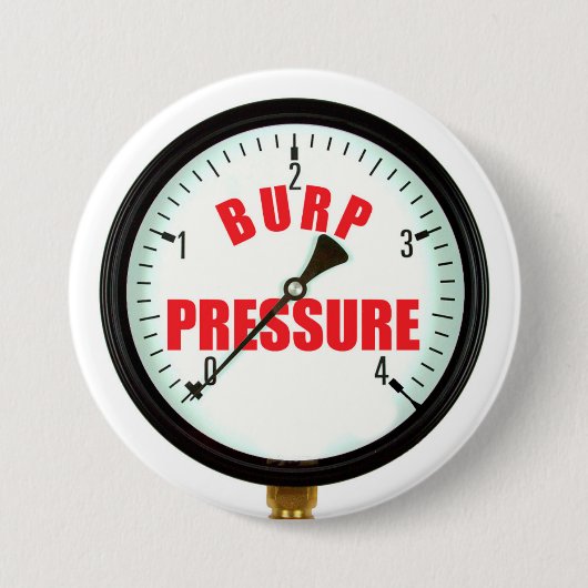 Funny Beer Burp Pressure Gage Button (Voorkant)