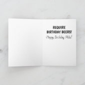 Funny Beer Cheers Birthday Kaart (Binnen)