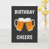 Funny Beer Cheers Birthday Kaart (Gele Bloem)