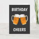 Funny Beer Cheers Birthday Kaart<br><div class="desc">Viel een verjaardag voor hem met deze grappige bierkaart. Voeg de naam van uw keus binnen de kaart toe,  of creëer uw eigen douanebericht. De tweede lijn van tekst kan indien gewenst ook worden geschrapt.</div>