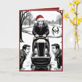 Funny beer Christmas Kaart (Gele Bloem)