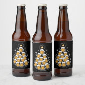 Funny Beer Christmas Tree Holiday Drinking Bier Etiket (Flessen)