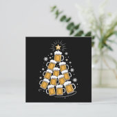 Funny Beer Christmas Tree Holiday Drinking Feestdagenkaart (Staand voorkant)