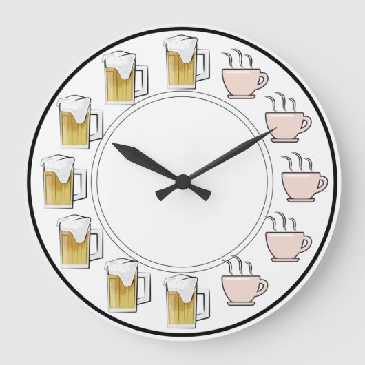Funny Beer & Coffee Clock  Grote Klok (Voorkant)