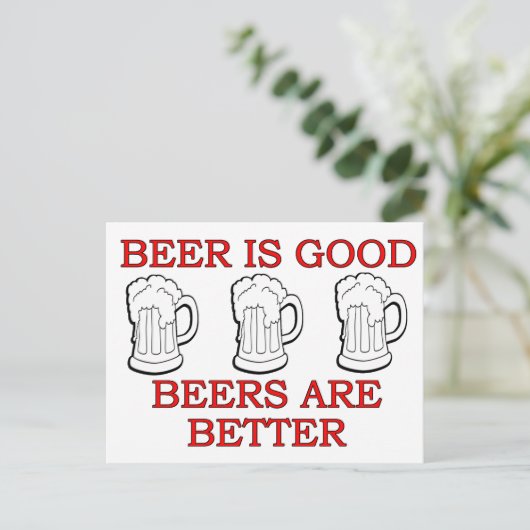 Funny Beer Design Briefkaart (Staand voorkant)