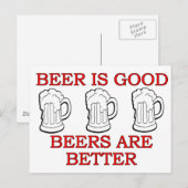 Funny Beer Design Briefkaart (Voorkant / Achterkant)