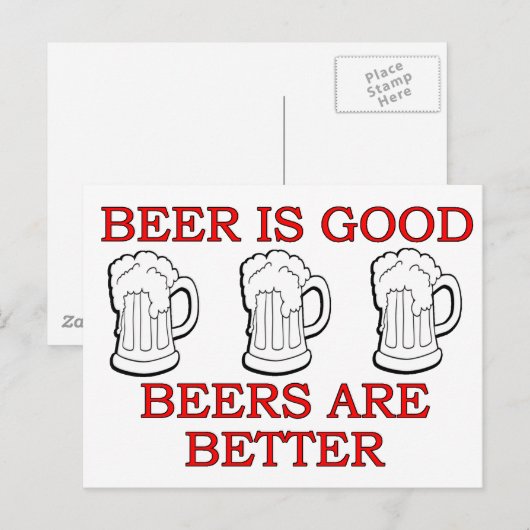 Funny Beer Design Briefkaart (Voorkant / Achterkant)