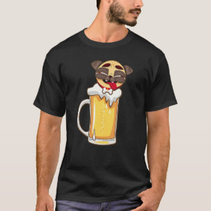 Funny Beer Dog Eigenaar Pug Beer Pitcher Drink Ga T-shirt