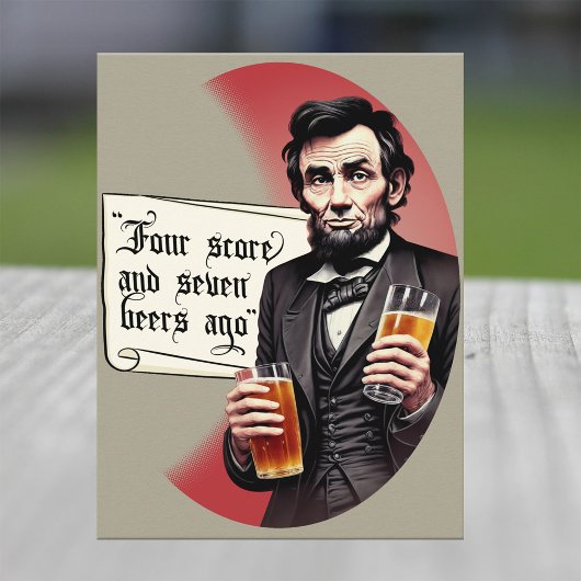 Funny Beer Drink Abraham Lincoln Cookout Party Uitnodiging Briefkaart