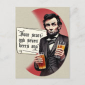 Funny Beer Drink Abraham Lincoln Cookout Party Uitnodiging Briefkaart (Voorkant)