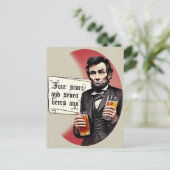 Funny Beer Drink Abraham Lincoln Cookout Party Uitnodiging Briefkaart (Staand voorkant)