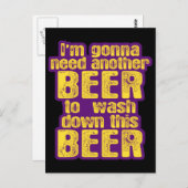 Funny Beer Drink Briefkaart (Voorkant / Achterkant)