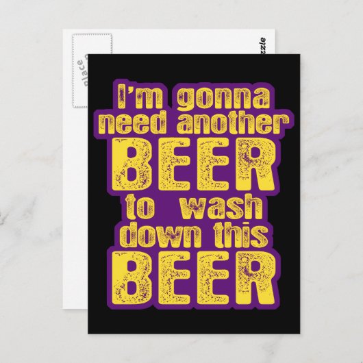 Funny Beer Drink Briefkaart (Voorkant / Achterkant)