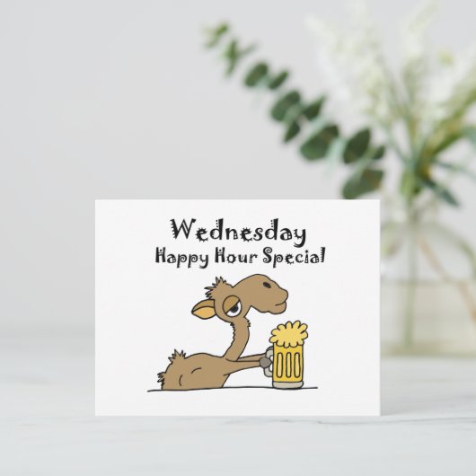 Funny Beer Drink Camel Briefkaart (Staand voorkant)