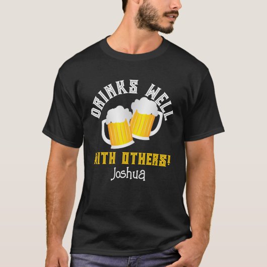Funny Beer Drink Citaat T-shirt (Voorkant)