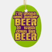 Funny Beer Drink Keramisch Ornament (Achterkant)