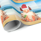Funny Beer Drink kerstgedicht op het strand Cadeaupapier (Rol Hoek)