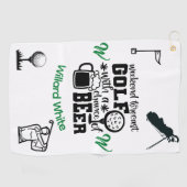 Funny Beer Drink Monogram Genaamd Golfhanddoek (Horizontaal)