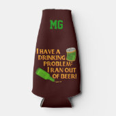 Funny Beer Drink Probleem met Monogram Flesjeskoeler (Voorkant)