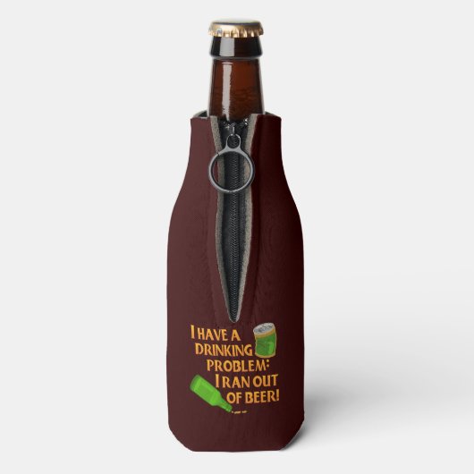 Funny Beer Drink Probleem met Monogram Flesjeskoeler (Fles Achterkant)