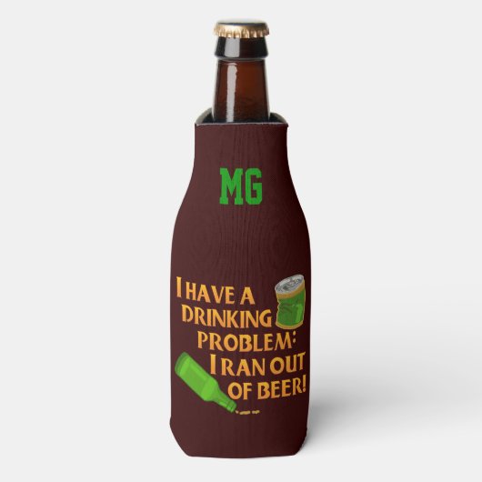Funny Beer Drink Probleem met Monogram Flesjeskoeler (Fles Voorkant)