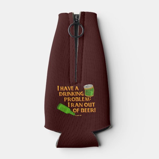 Funny Beer Drink Probleem met Monogram Flesjeskoeler (Achterkant)