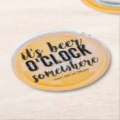 Funny Beer Drinkers  Typografie Aangepaste tekst Ronde Kartonnen Onderzetter (Gebogen)