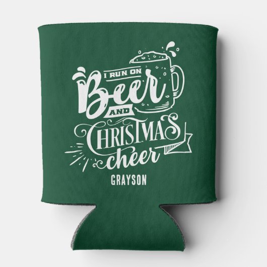 Funny Beer en Kerstmis Naam Koelbox Blikjeskoeler (Achterkant)