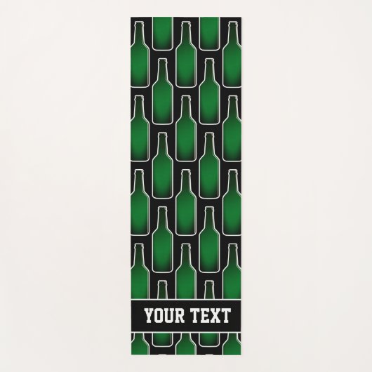 Funny beer Fles print yoga mat met aangepaste naam (Voorkant)