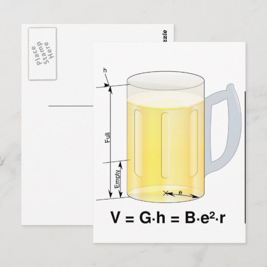 Funny Beer Formule/vergelijking Briefkaart (Voorkant / Achterkant)