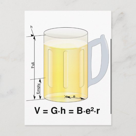 Funny Beer Formule/vergelijking Briefkaart (Voorkant)