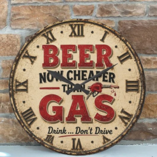 Funny Beer Garage Decor Grote Klok