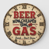 Funny Beer Garage Decor Grote Klok (Voorkant)