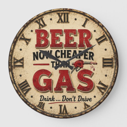 Funny Beer Garage Decor Grote Klok (Voorkant)