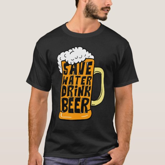 Funny Beer Glass Drink Sparwater Drink Beer T-shirt (Voorkant)