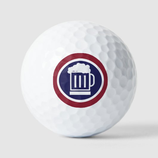 Funny Beer Golfer Golf Balls Golfballen (Voorkant)
