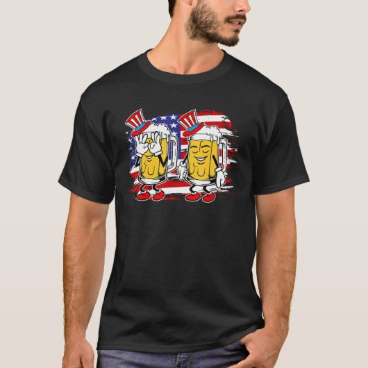Funny Beer Griddy Dance 4th of July America Indepe T-shirt (Voorkant)