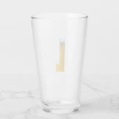 Funny Beer Head Monogram Initiaal Letter L Glas (Achterkant)