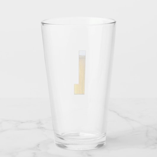 Funny Beer Head Monogram Initiaal Letter L Glas (Achterkant)