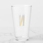 Funny Beer Head Monogram Initiaal Letter N Glas (Achterkant)