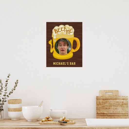 Funny Beer Ik Drink Humor | Aangepaste fotobalk Poster (Keuken)