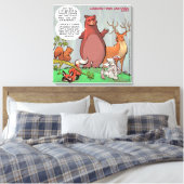 Funny Beer in Bossen Climate Change Cartoon Canvas Afdruk (Insitu (Slaapkamer))