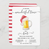 Funny Beer-kerstfeestdag uitnodiging (Voorkant / Achterkant)